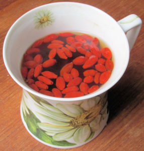 Rosemary Tea with Gojiberry, keeps your eye bright and gives you amazing memory!!